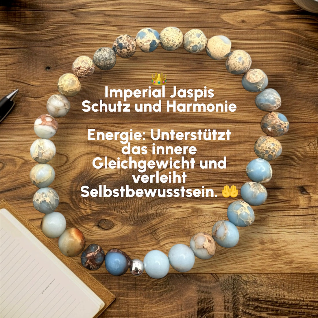 Imperial Jaspis Armband – Schutz &amp; Harmonie 👑 | Handgefertigtes EdelsImperial Jaspis Armband – Dein Stein für Schutz und inneres Gleichgewicht 👑
Erlebe die harmonisierende Energie des Imperial Jaspis und trage Schutz und Ausgeglichen