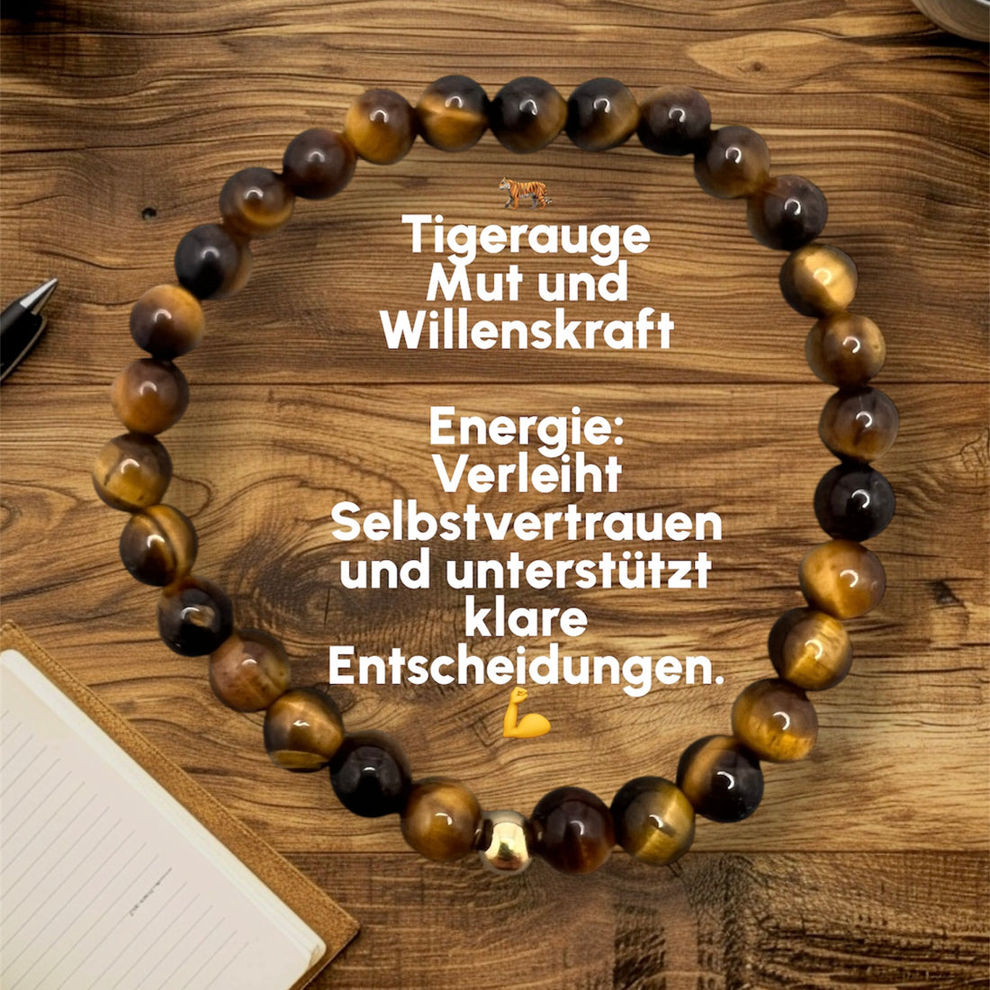 Tigerauge Armband – Mut &amp; Willenskraft 🐅 | Handgefertigtes Edelstein-Tigerauge Armband – Dein Stein für Mut und Selbstvertrauen 🐅
Erlebe die kraftvolle Energie des Tigerauges und stärke dein Selbstvertrauen mit diesem beeindruckenden