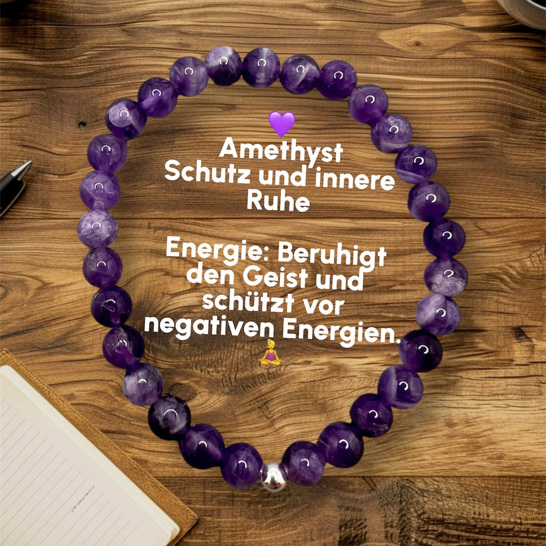 Amethyst Armband – Schutz &amp; Innere Ruhe | Handgefertigtes Edelstein-ArAmethyst Armband – Dein Stein für Schutz und innere Ruhe
Finde innere Ruhe und Schutz vor negativen Energien mit dem Amethyst-Armband. Dieser kraftvolle Edelstein is