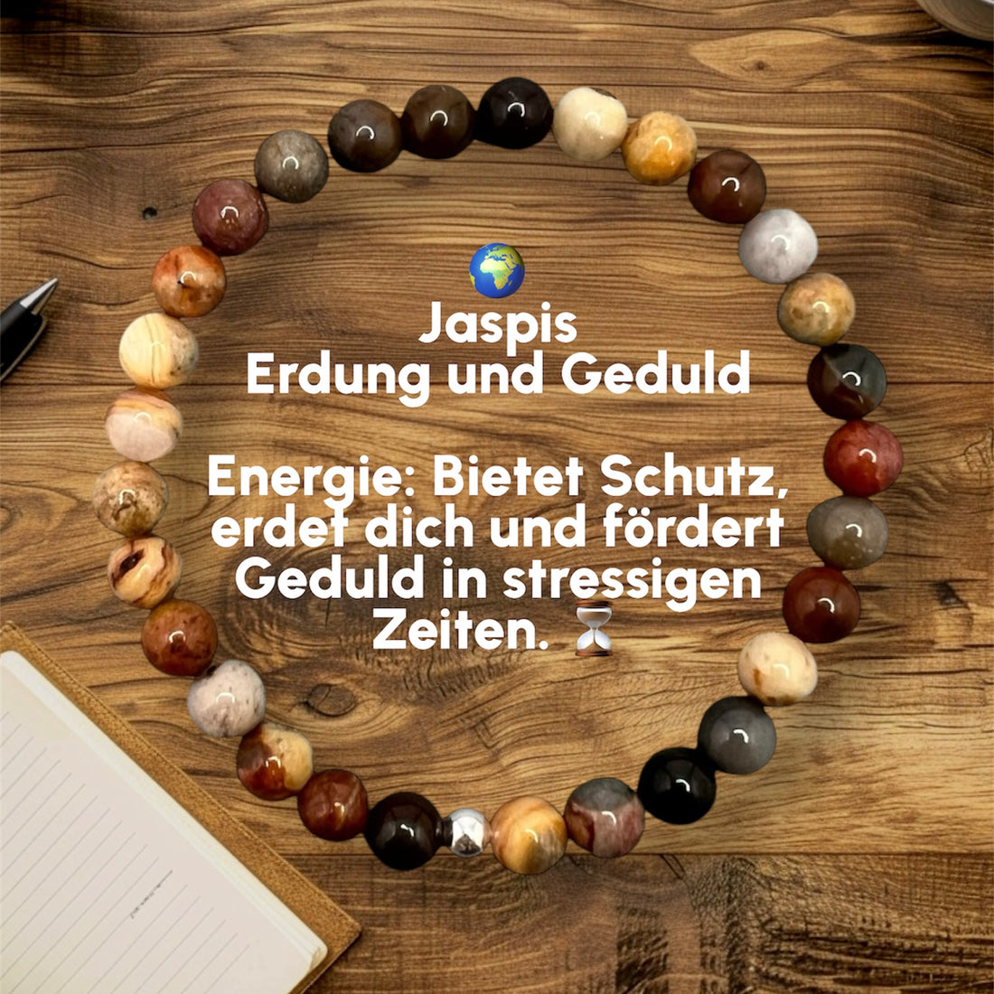 Jaspis Armband – Kraft, Geduld &amp; Schutz | Handgefertigtes Edelstein-ArJaspis Armband – Dein Stein der Erdung und GeduldTauche ein in die beruhigende Kraft des Jaspis-Armbands, das dich mit seiner erdenden Energie unterstützt und emotio