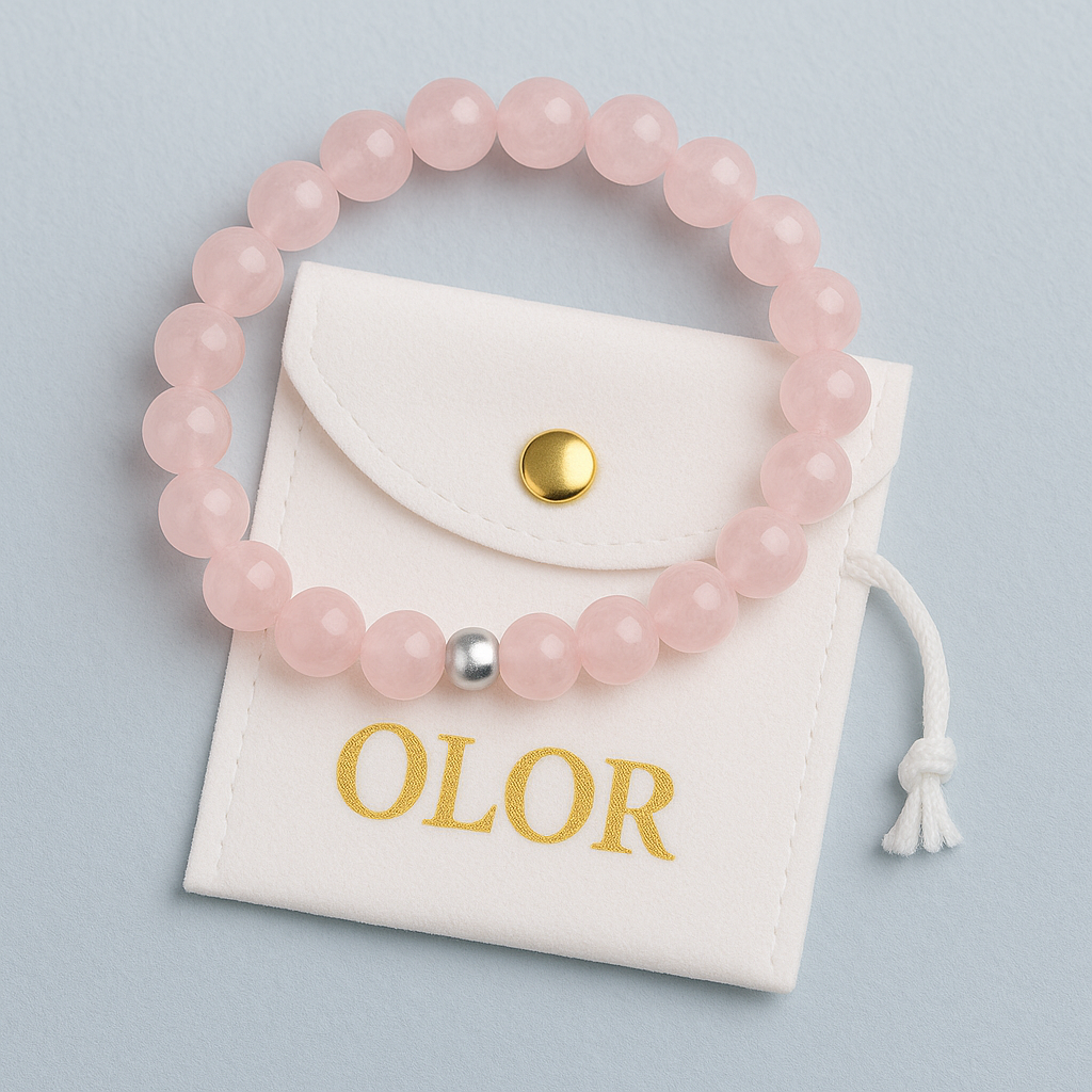 Rosenquarz Armband – Liebe &amp; Harmonie | Handgefertigtes Edelstein-Armband