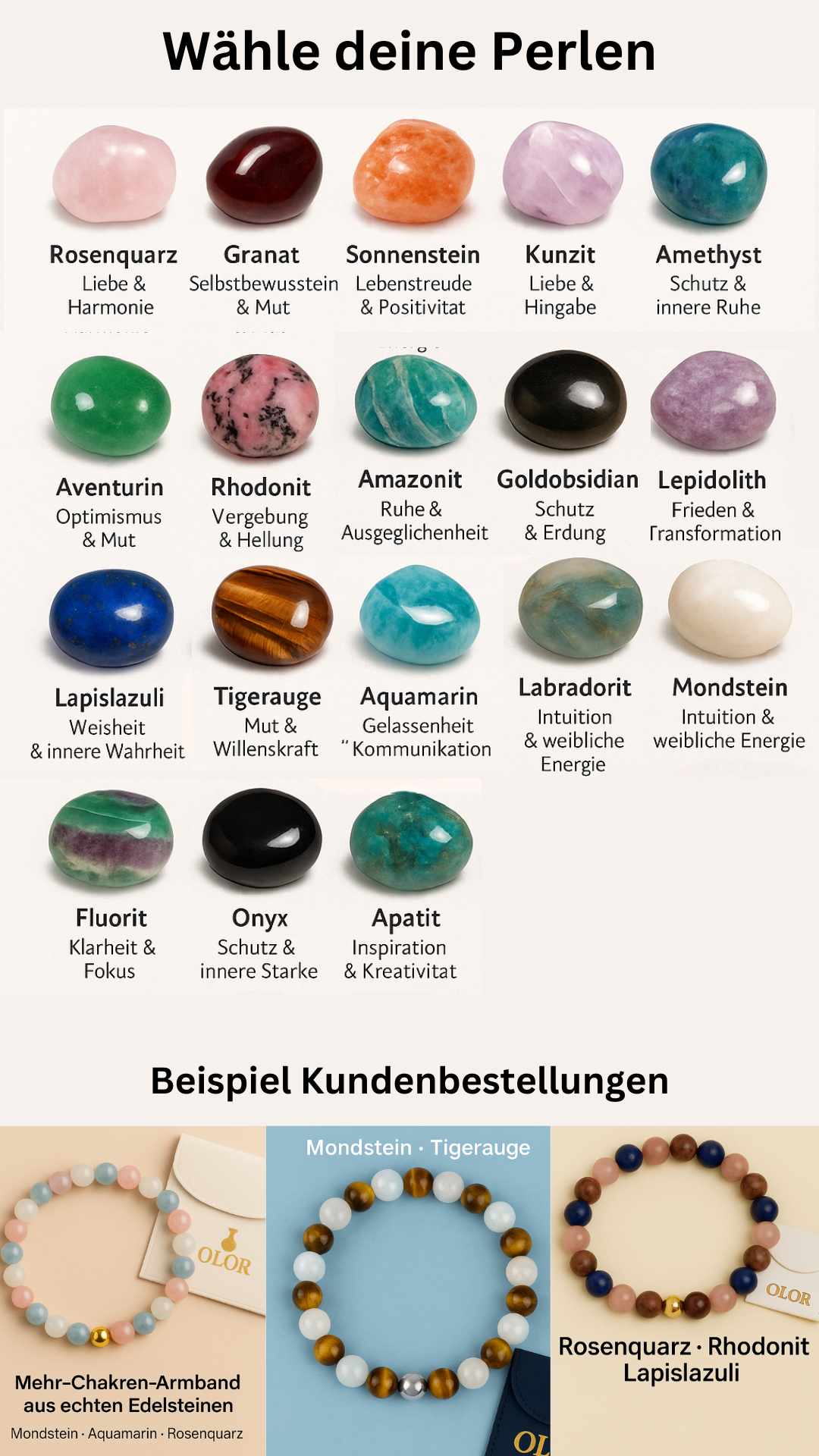 Gestalte hier dein Edelstein Armband